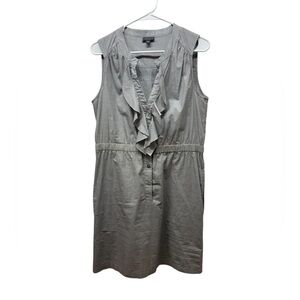 Lilla P Gray Ruffle Front Mini Dress
